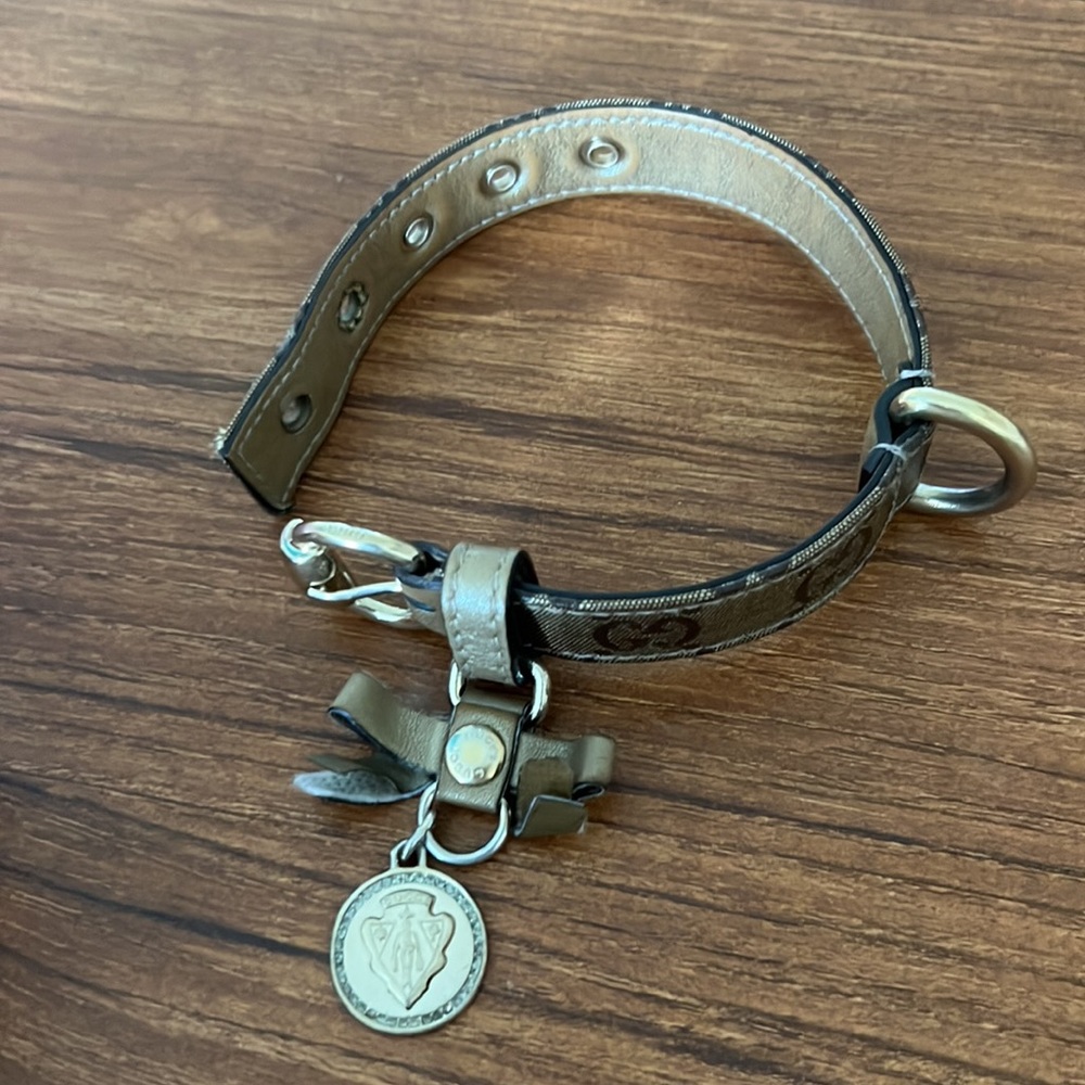 Authentic Gucci Gold Pet Collar